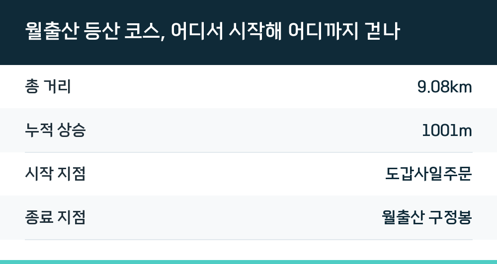 월출산 등산 코스, 어디서 시작해 어디까지 걷나