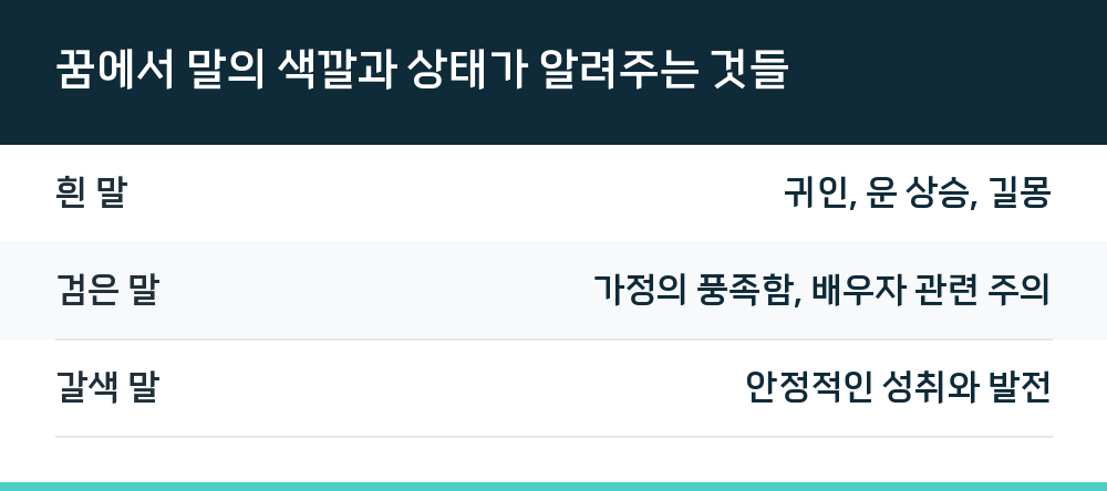 꿈에서 말의 색깔과 상태가 알려주는 것들
