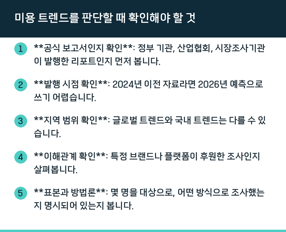 미용 트렌드를 판단할 때 확인해야 할 것