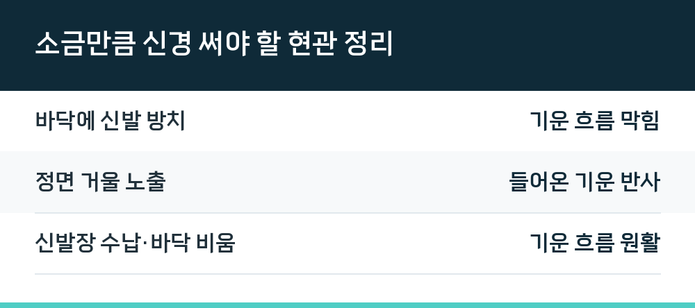 소금만큼 신경 써야 할 현관 정리