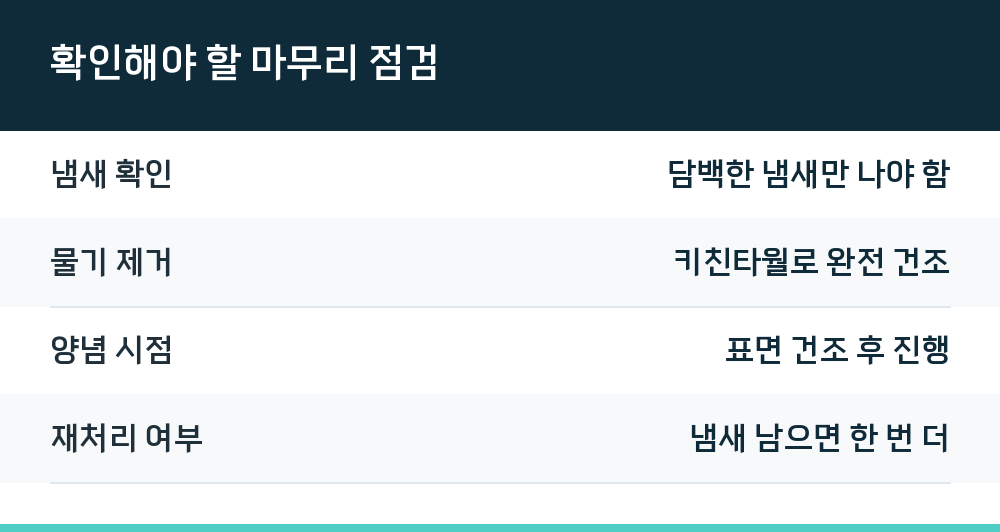 확인해야 할 마무리 점검