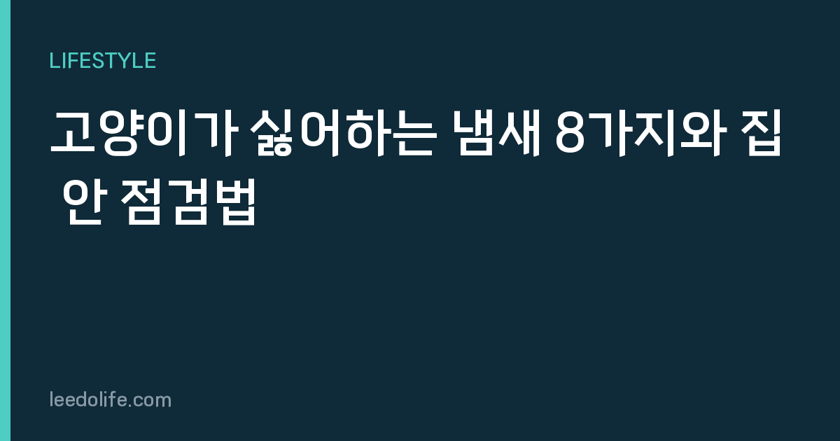 고양이가 싫어하는 냄새 8가지와 집 안 점검법