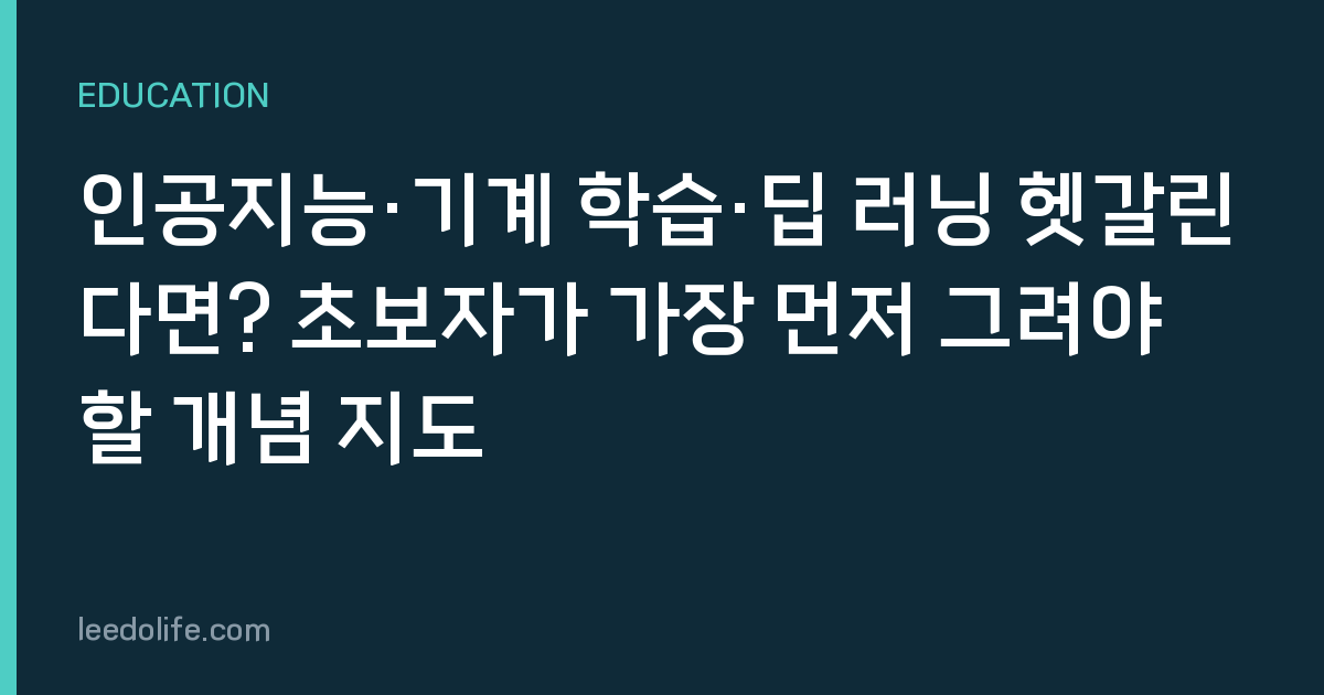 인공지능·기계 학습·딥 러닝 헷갈린다면? 초보자가 가장 먼저 그려야 할 개념 지도