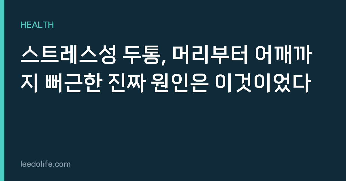 스트레스성 두통, 머리부터 어깨까지 뻐근한 진짜 원인은 이것이었다
