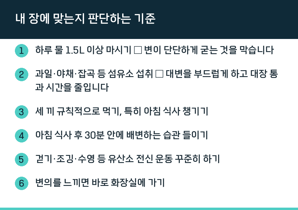 내 장에 맞는지 판단하는 기준
