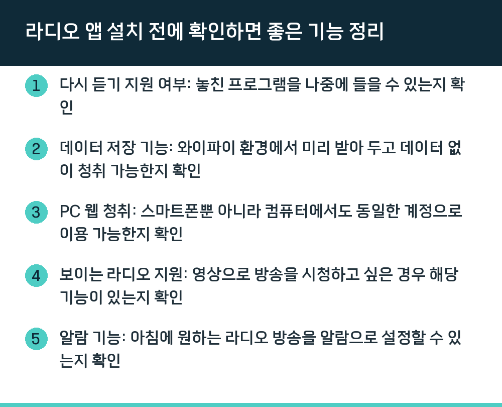 라디오 앱 설치 전에 확인하면 좋은 기능 정리