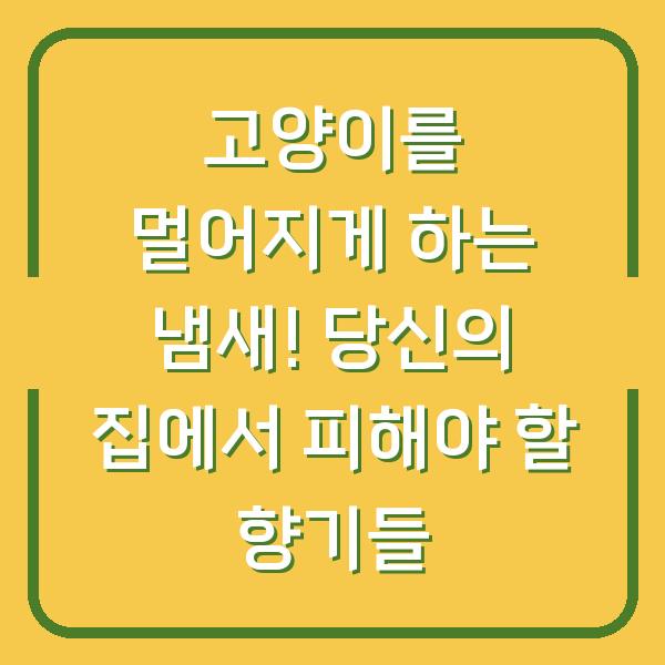 고양이를 멀어지게 하는 냄새! 당신의 집에서 피해야 할 향기들
