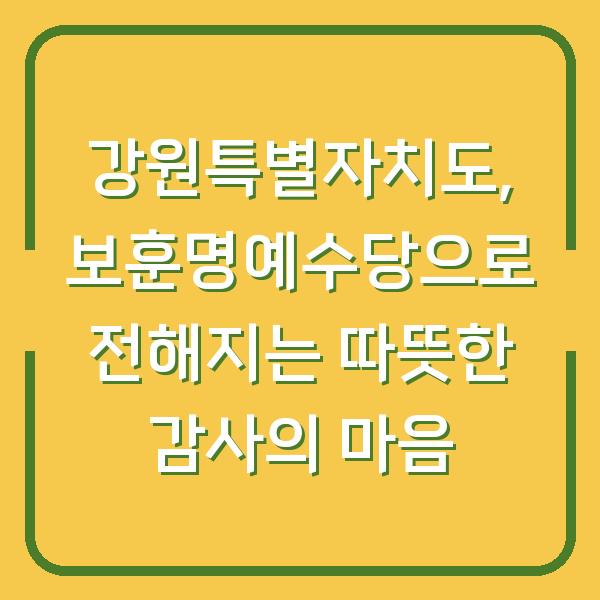 강원특별자치도, 보훈명예수당으로 전해지는 따뜻한 감사의 마음