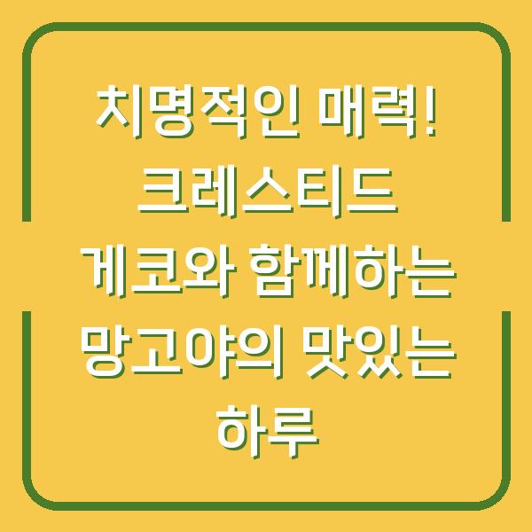 치명적인 매력! 크레스티드 게코와 함께하는 망고야의 맛있는 하루