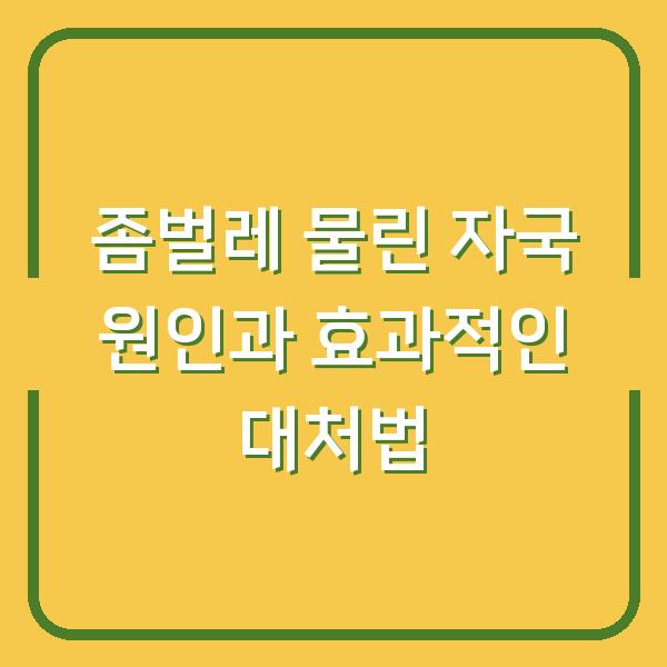 좀벌레 물린 자국 원인과 효과적인 대처법