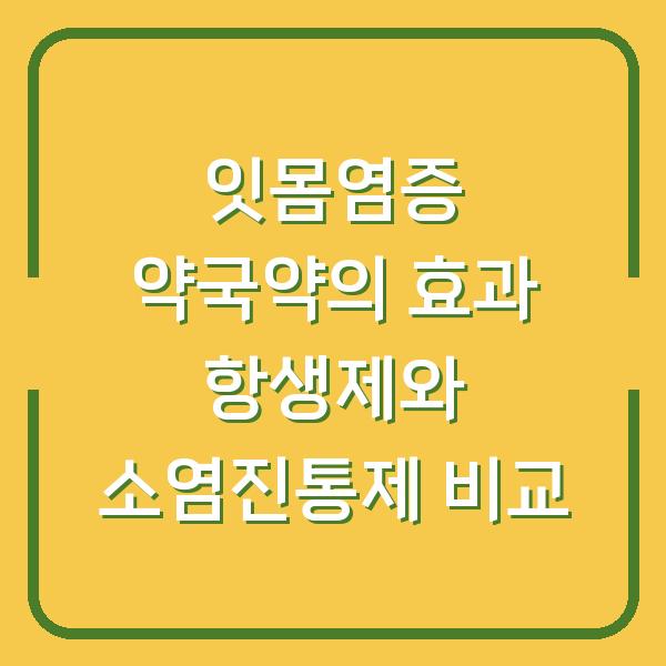 잇몸염증 약국약의 효과 항생제와 소염진통제 비교