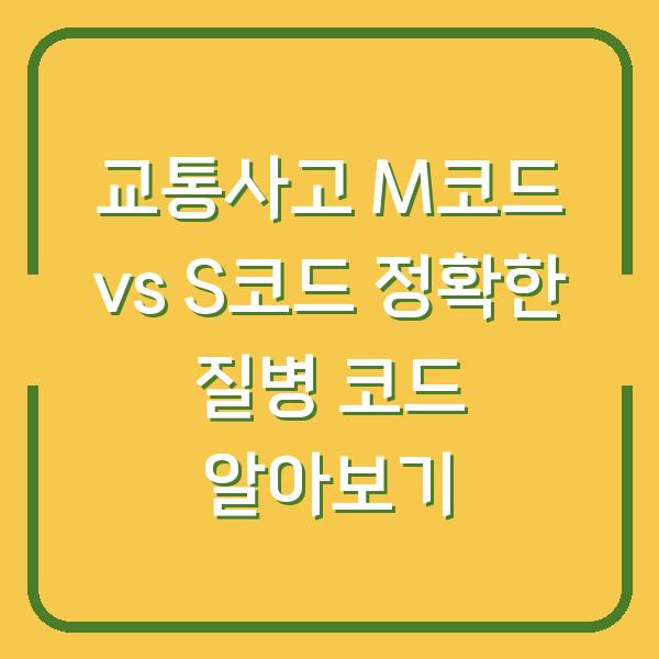 교통사고 M코드 vs S코드 정확한 질병 코드 알아보기
