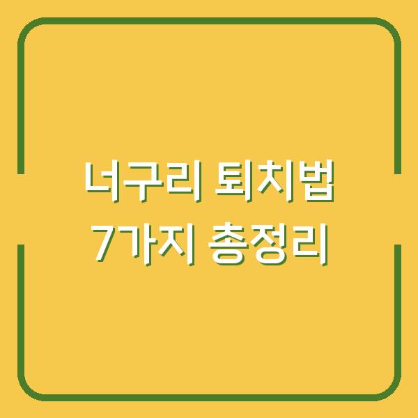 너구리 퇴치법 7가지 총정리