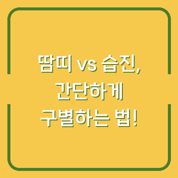 땀띠 vs 습진, 간단하게 구별하는 법!
