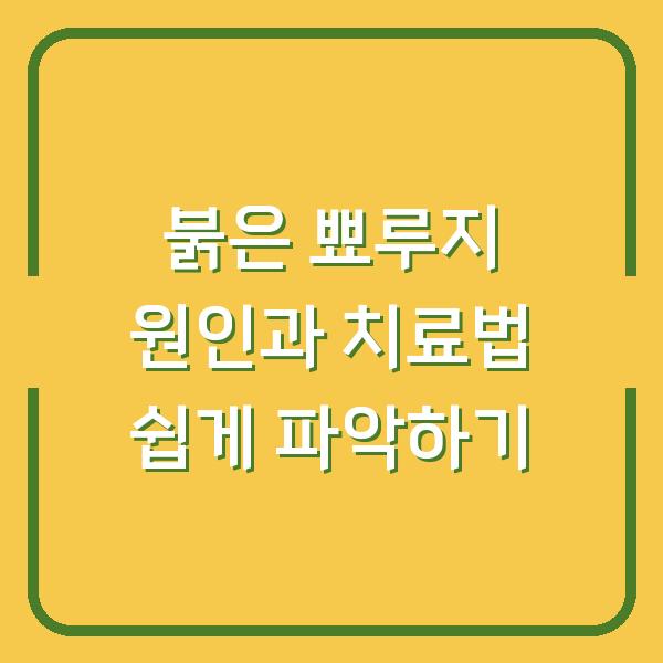 붉은 뾰루지 원인과 치료법 쉽게 파악하기
