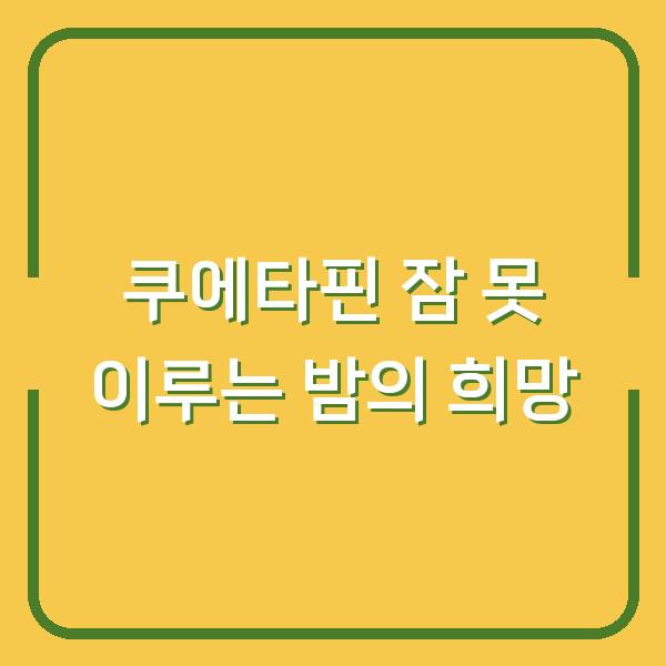 쿠에타핀 잠 못 이루는 밤의 희망