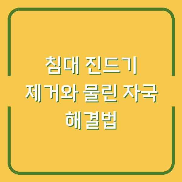 침대 진드기 제거와 물린 자국 해결법
