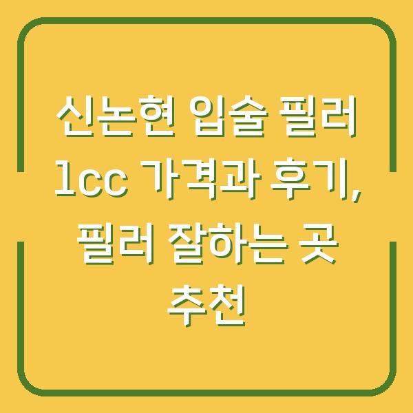 신논현 입술 필러 1cc 가격과 후기, 필러 잘하는 곳 추천