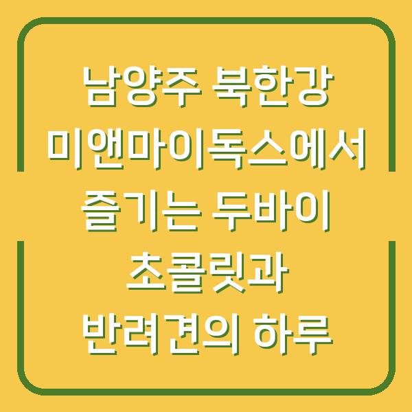 남양주 북한강 미앤마이독스에서 즐기는 두바이 초콜릿과 반려견의 하루