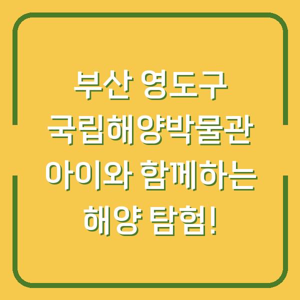 부산 영도구 국립해양박물관 아이와 함께하는 해양 탐험!