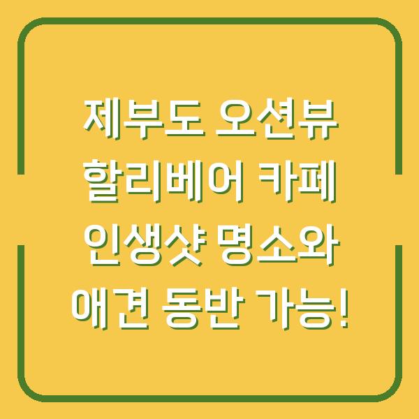 제부도 오션뷰 할리베어 카페 인생샷 명소와 애견 동반 가능!