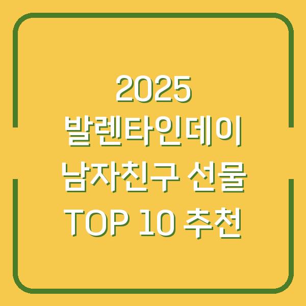 2025 발렌타인데이 남자친구 선물 TOP 10 추천
