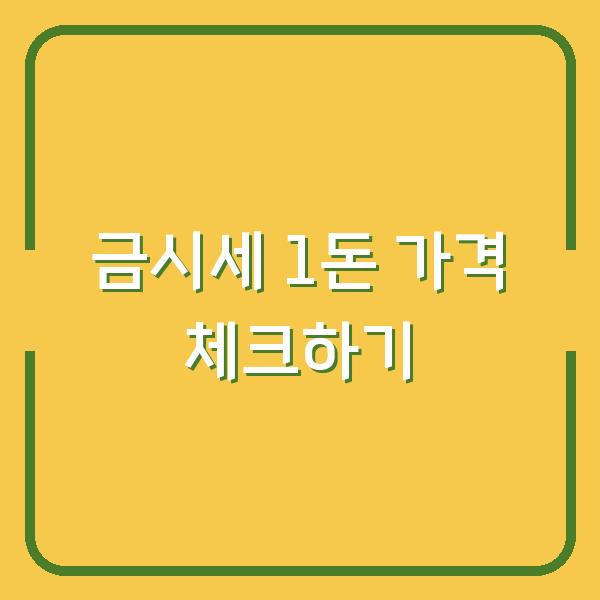 금시세 1돈 가격 체크하기