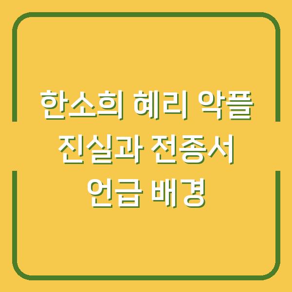 한소희 혜리 악플 진실과 전종서 언급 배경