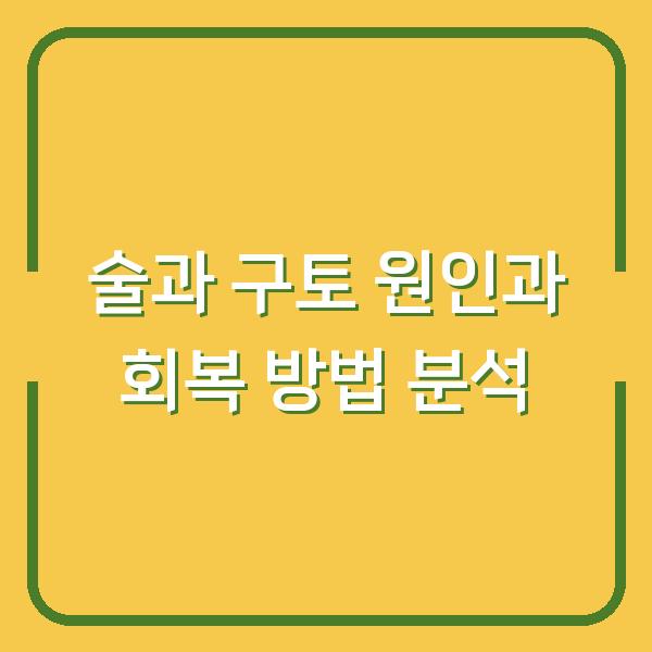 술과 구토 원인과 회복 방법 분석