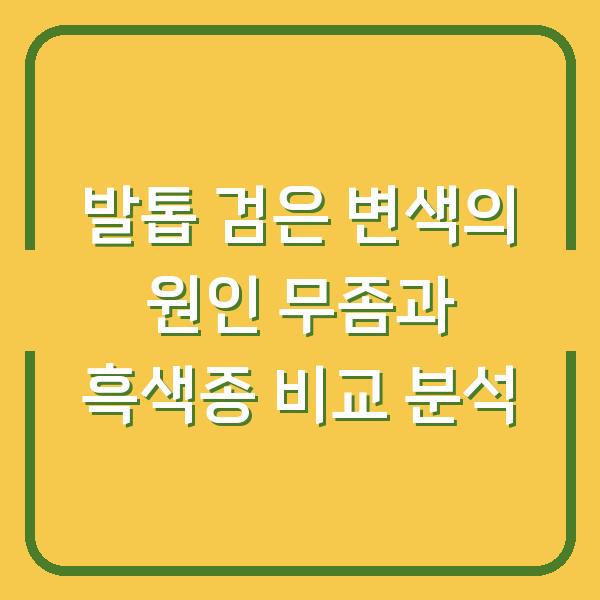 발톱 검은 변색의 원인 무좀과 흑색종 비교 분석