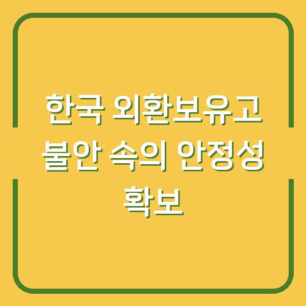 한국 외환보유고 불안 속의 안정성 확보