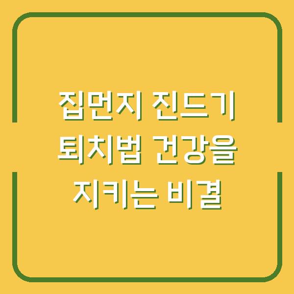 집먼지 진드기 퇴치법 건강을 지키는 비결