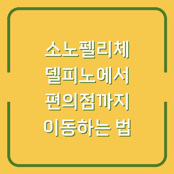 소노펠리체 델피노에서 편의점까지 이동하는 법