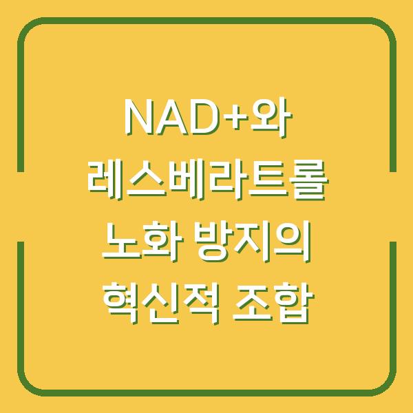 NAD+와 레스베라트롤 노화 방지의 혁신적 조합