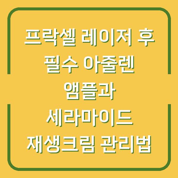 프락셀 레이저 후 필수 아줄렌 앰플과 세라마이드 재생크림 관리법