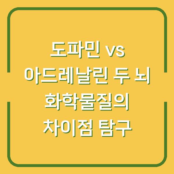 도파민 vs 아드레날린 두 뇌 화학물질의 차이점 탐구