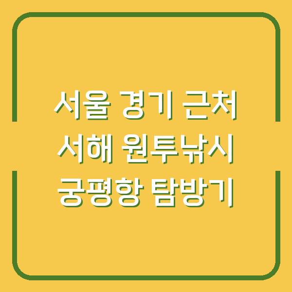 서울 경기 근처 서해 원투낚시 궁평항 탐방기