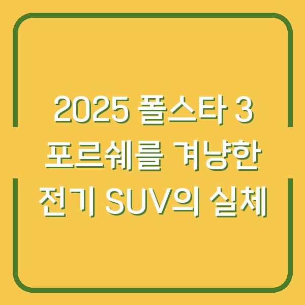 2025 폴스타 3 포르쉐를 겨냥한 전기 SUV의 실체