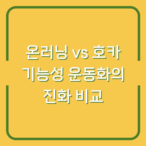 온러닝 vs 호카 기능성 운동화의 진화 비교