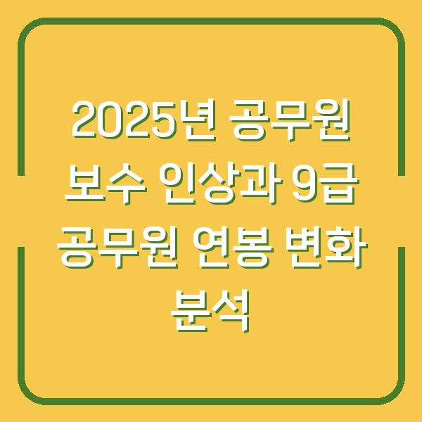 2025년 공무원 보수 인상과 9급 공무원 연봉 변화 분석