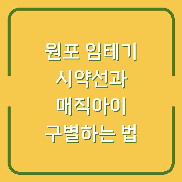 원포 임테기 시약선과 매직아이 구별하는 법