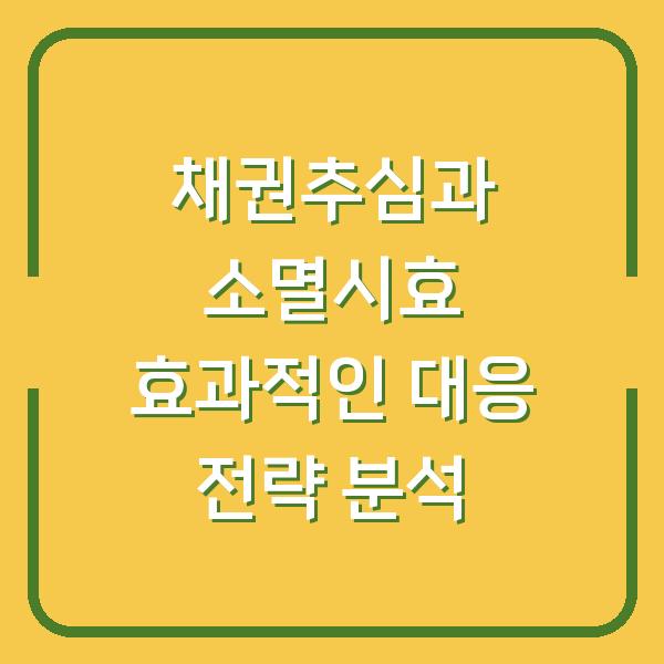 채권추심과 소멸시효 효과적인 대응 전략 분석