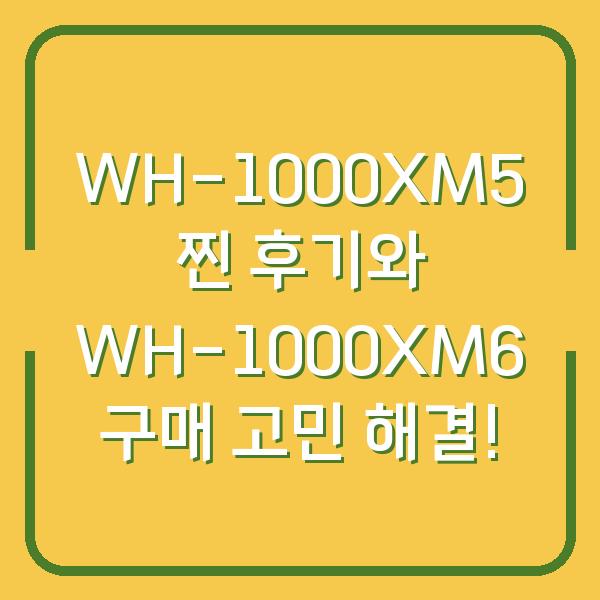 WH-1000XM5 찐 후기와 WH-1000XM6 구매 고민 해결!