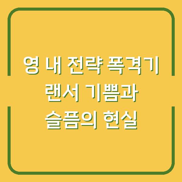영 내 전략 폭격기 랜서 기쁨과 슬픔의 현실