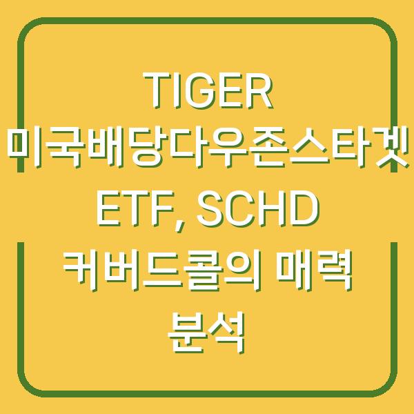 TIGER 미국배당다우존스타겟 ETF, SCHD 커버드콜의 매력 분석