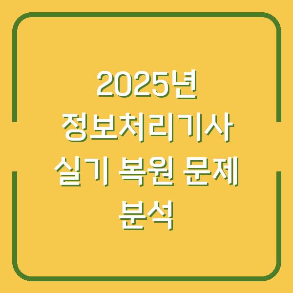 2025년 정보처리기사 실기 복원 문제 분석
