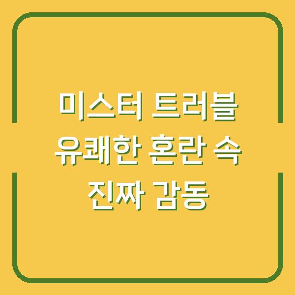 미스터 트러블 유쾌한 혼란 속 진짜 감동