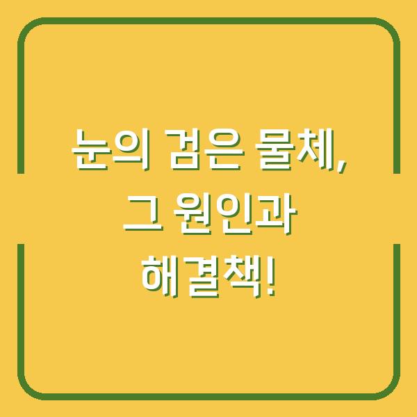 눈의 검은 물체, 그 원인과 해결책!
