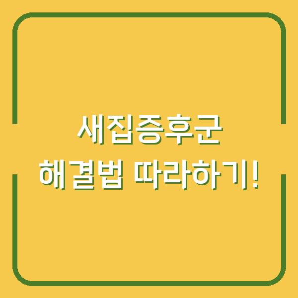 새집증후군 해결법 따라하기!