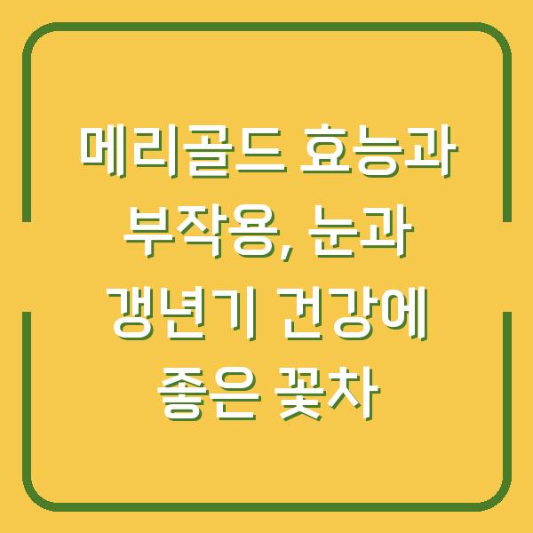 메리골드 효능과 부작용, 눈과 갱년기 건강에 좋은 꽃차